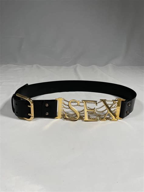 Dolce And Gabbana 2003 Iconic Love Sex Gold Leather Metallic Belt Archive