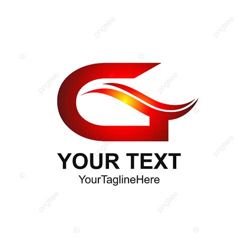 Initial Letter G Logo Template Colored Red Swoosh Wave Design Template