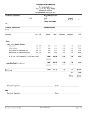 Free Editable Construction Estimate Templates In Ms Word Doc