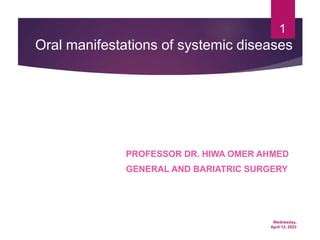 Oral Manifestation Of Systemic Diseases Ppt