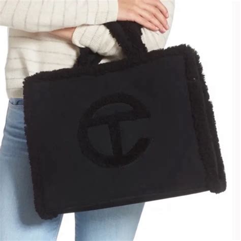 Telfar Bags Ugg X Telfar Limited Edition Unisex Black Suede Shearling Shopping Bag Med