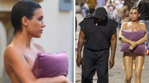 Kanye Wests ‘wife Bianca Censori Seen In Italy Wearing Just A Cushion Au