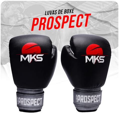 Luva De Boxe MKS New Prospect Black Silver Maior Marca De Boxe E