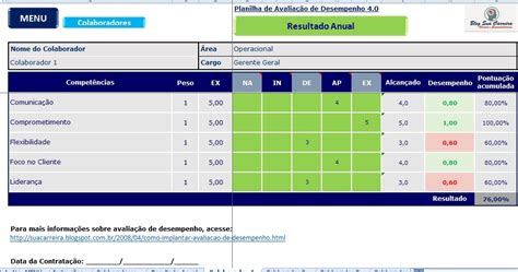 Sua Planilha de Avaliação de Desempenho 4 0 Blog Sua Carreira