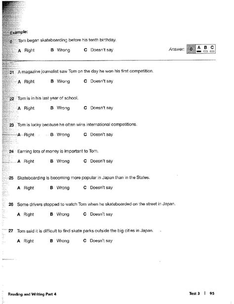 6241170 Ket Exam Reading And Writing Parts 12345