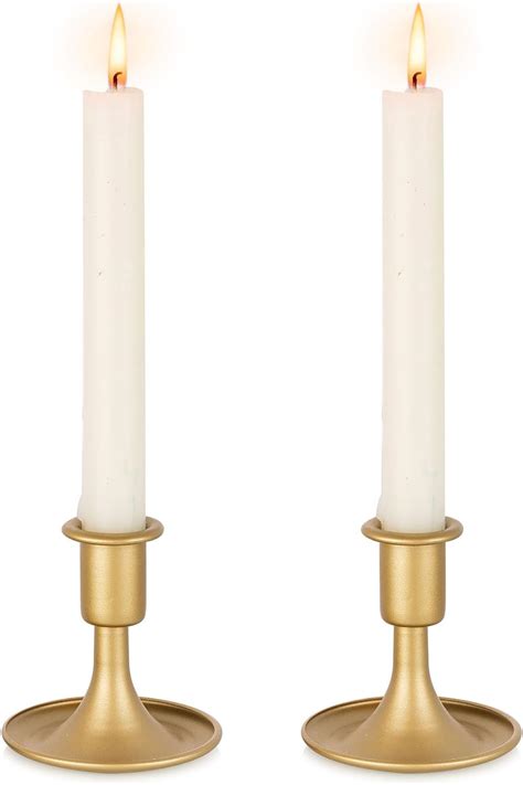 Inweder Gold Taper Candle Holder Vintage Small Candle