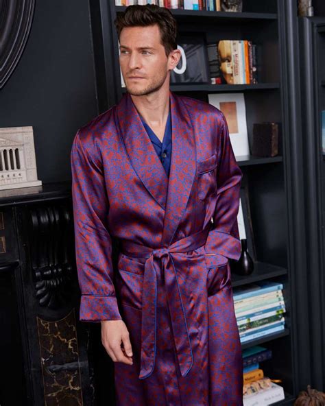 Luxury Mens Silk Dressing Gowns Silk Robes Derek Rose Atelier Yuwa