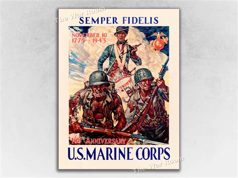 1943 Semper Fidelis U.S. Marine Corps Vintage Style WW2 - Etsy