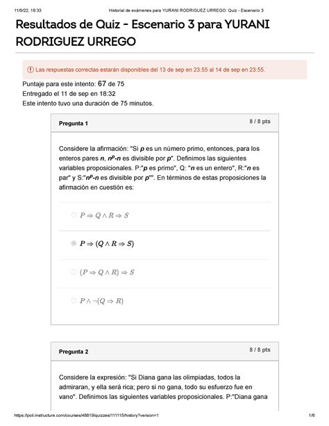 Quiz Herramientas Logica Computacional Escenario 3 Resultados De Quiz