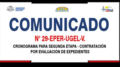 Comunicado Cronograma Para Segunda Etapa Contrataci N Por