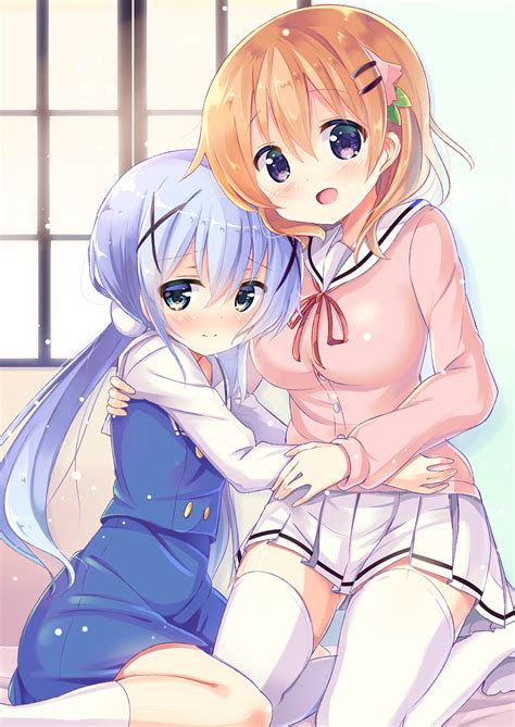 Kafuu Chino And Hoto Cocoa Gochuumon Wa Usagi Desu Ka Drawn By Kurou