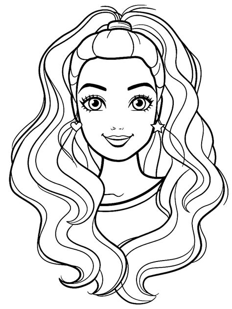 Barbie Face Coloring Pages
