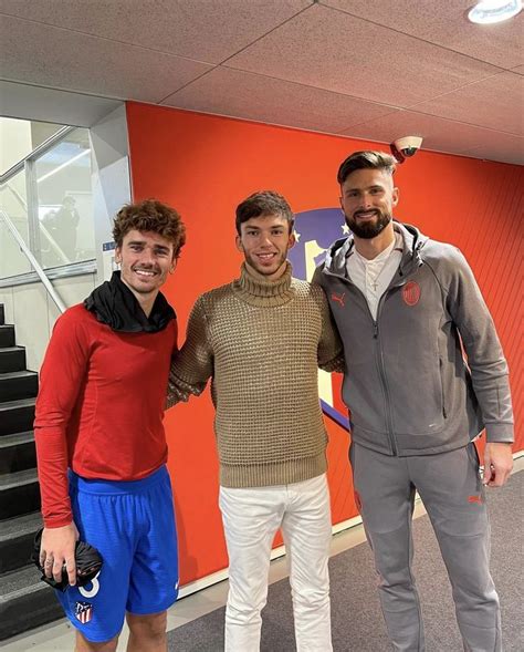 Antoine Griezmann Pierre Gasly And Olivier Giroud