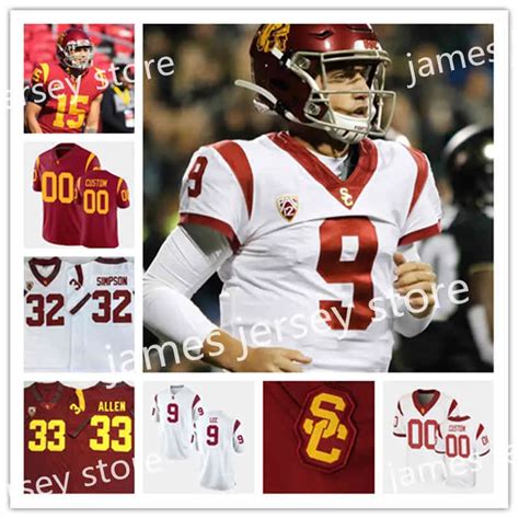 Xflsp College Custom USC Trojans Football Jersey 23 Kenan Christon 8 Amon Ra St. Brown 21 Tyler ...