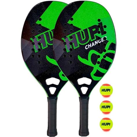 Kit De Beach Tennis Hupi Raquetes Changer Carbon K Bolas