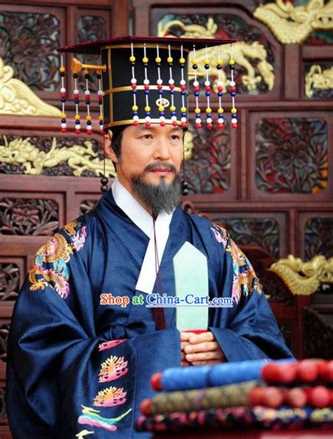 Traditional Korean Historical Emperor Costumes And Hat Traditional