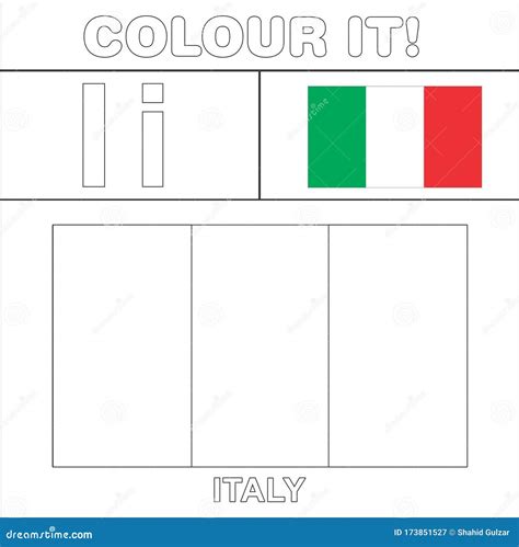 Italy Flag Coloring Page