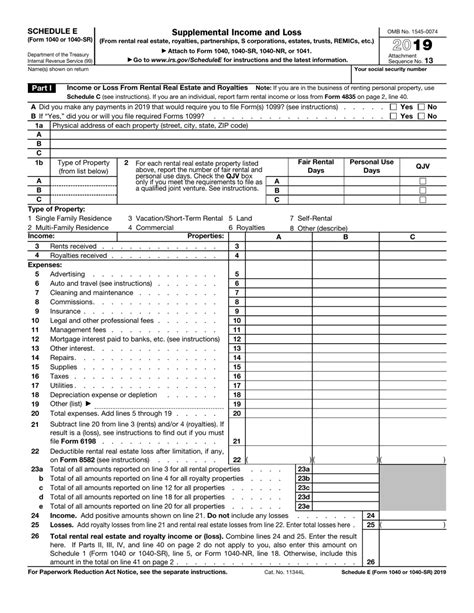 Irs Form Sr Schedule E Fill Out Sign Online And