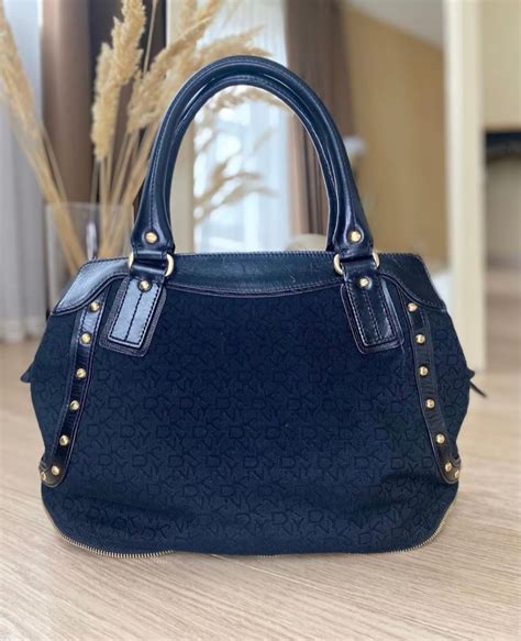 DKNY vintage navy blue leather handbag Women everyday top | Etsy