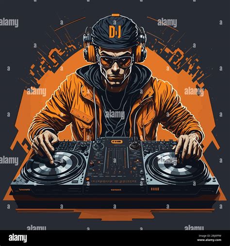 Dj Playing Music On Instrument Vector Format Stock Vector Image And Art