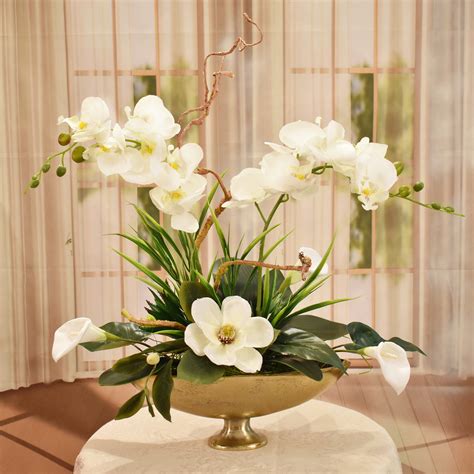 Primrue Faux Silk Orchid Arrangement In Vase Reviews Wayfair