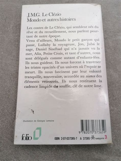 Livre Mondo et autres histoires de Le Clézio édition Folio eBay