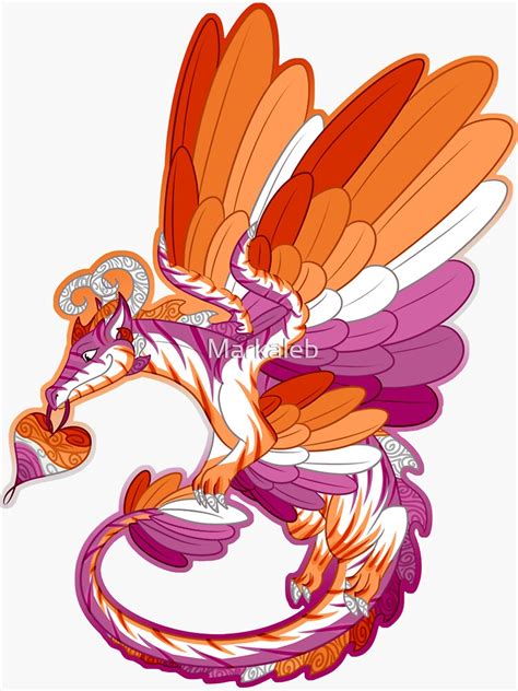 Lesbian Pride Dragon Sticker For Sale By Markaleb Redbubble