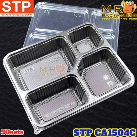 STP 4 Compartment PP Lunch Box With Lid 50sets STP RX1504C