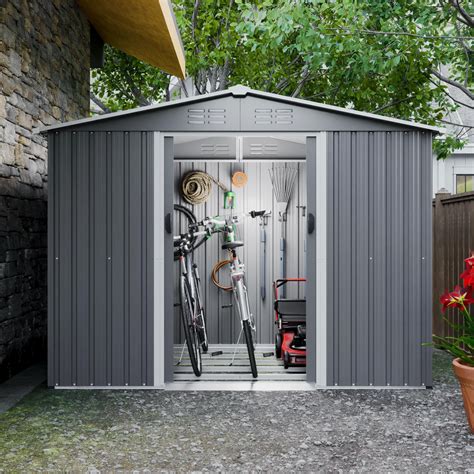 Buy Metal Garden Sheds 6x8 Ft Outdoor Storage Sheds Steel Utility