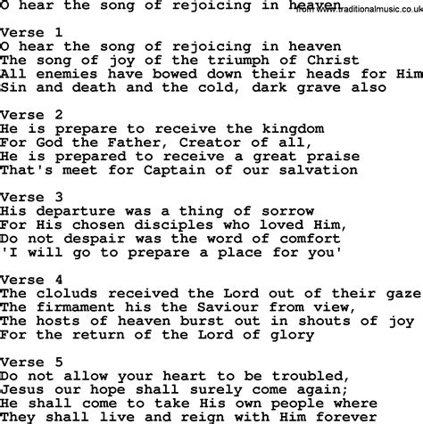 O Hear The Song Of Rejoicing In Heaven Apostolic And Pentecostal