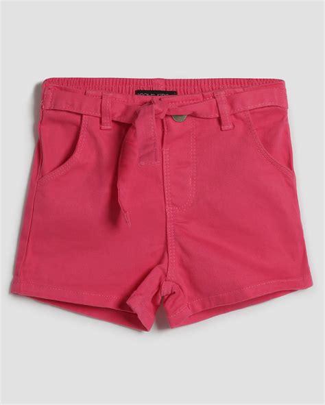 Riachuelo Short jeans color infantil amarração 1 4A rosa Pool