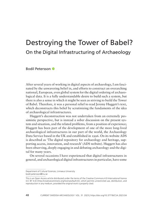 PDF Destroying The Tower Of Babel On The Digital Infrastructuring