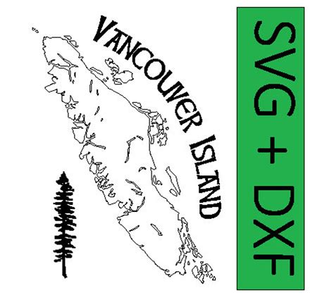 Vancouver Island With Lakes Svg File With Sitka Tree For Etsy