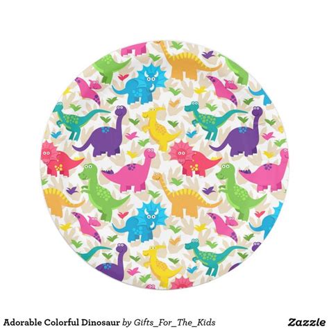 Adorable Colorful Dinosaur Paper Plate | Paper plates party, Custom ...