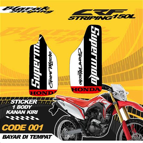 Jual 001 Striping Motor Crf 150l Simple Keren Terbaru Motif Racing