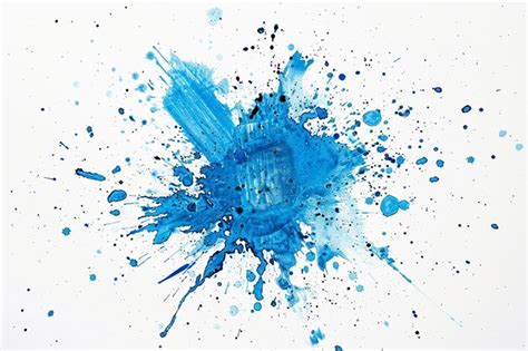 Blue Spray Paint On White Background Premium Ai Generated Image
