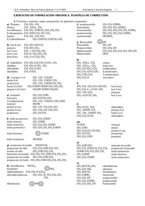 Ejercicios Resueltos De Formulación Quimica Organica Ejercicios De Química Docsity