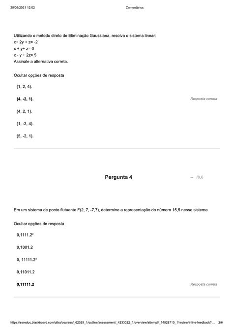 Av2 Calculo Numérico 09 2021 Cálculo Numérico