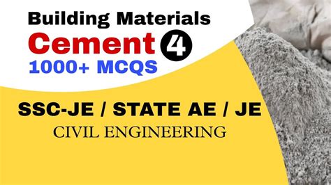 Building Materials Cement Part 4 1000 MCQS Civil Engineering