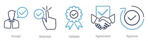 Premium Vector A Set Of Checkmark Icons As Accept Selected Validate