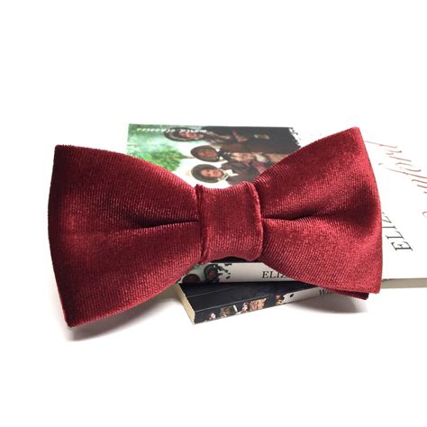 Burgundy Velvet Bow Tie Burgundy Bow Tie Groom Bow Tie - Etsy