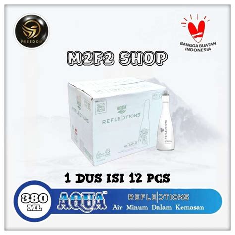 Promo Air Mineral Aqua Reflections Still Botol Kaca 380 Ml Kemasan