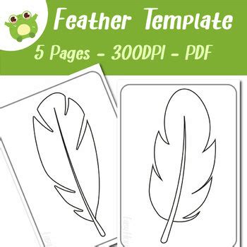 Feather Templates Printable Set Pages For Creative Projects By Easy Hop