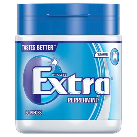 Wrigley S Extra Peppermint Chewing Gum Bottle 60 Pieces Alcohol And