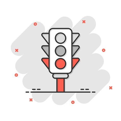 Premium Vector Semaphore Icon In Comic Style Traffic Light Cartoon