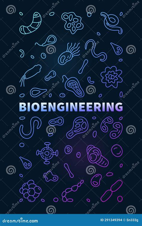 Bioengineering Vector Science Concept Simple Outline Round Banner