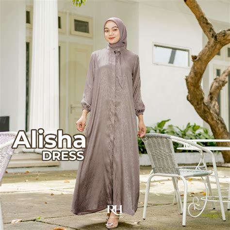 Jual Rh Col Alisha Dress Gamis Wanita Idul Fitri Lebaran Silk Warna