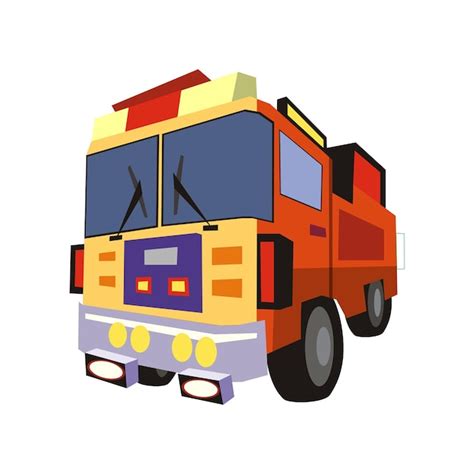 Premium Vector Flat Vector Illustration Of A Red Fire Truck Isolated