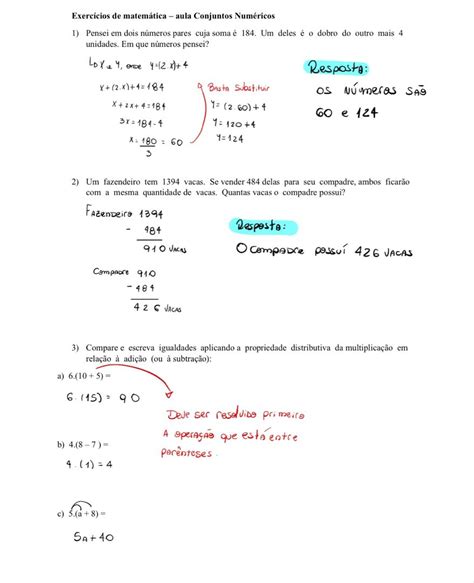 Exercícios Conjuntos Numéricos Matemática Básica Enem Matemática