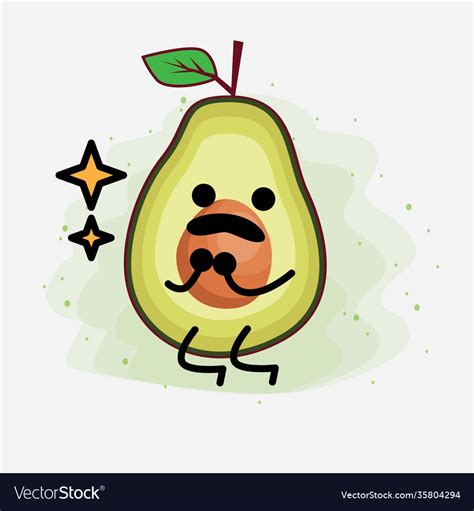 Avocado Cute Character Royalty Free Vector Image